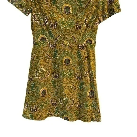 Vintage hand printed batik cotton button down paisley dress - Picture 13 of 13